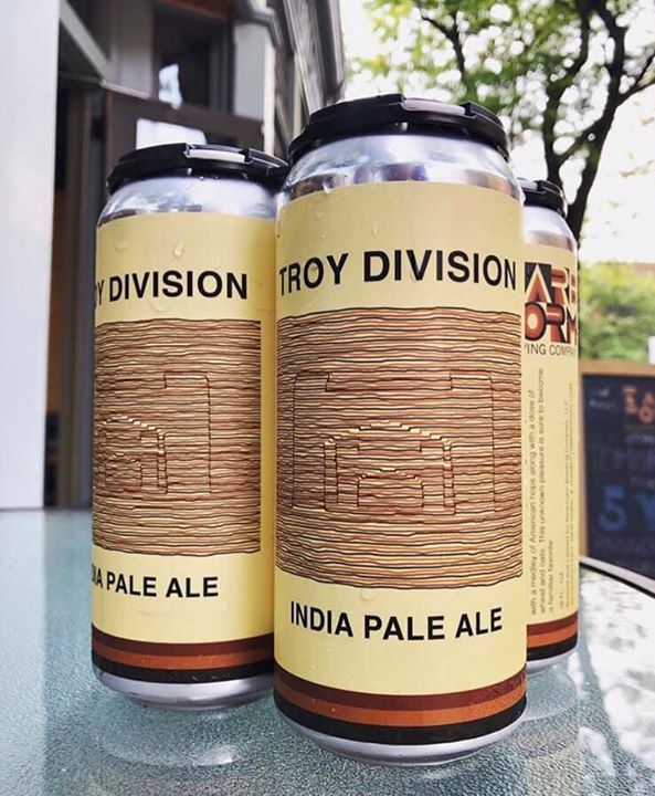 Fresh Troy Division IPA cans are available starting tonight in the taproom in 4pks…