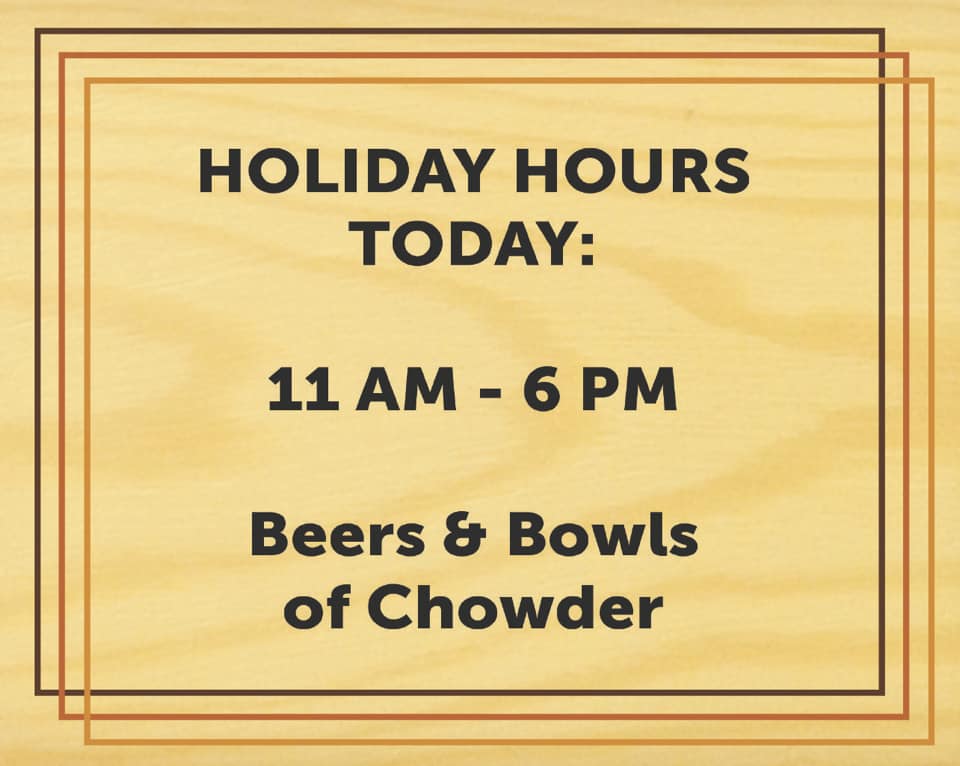 Good morning! Hours are shifted a bit today. We will have cold beer and warm bo…