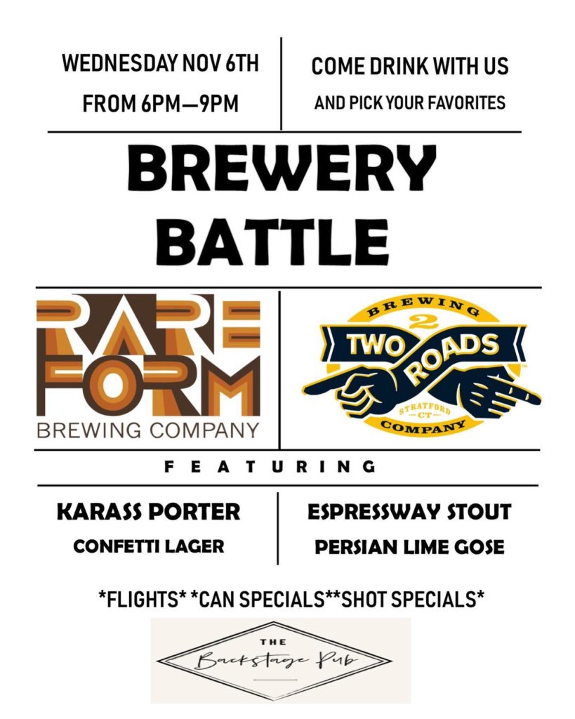Join us this Wednesday!!! Battle of the brewery’s!! @tworoadsbrewing @rar…