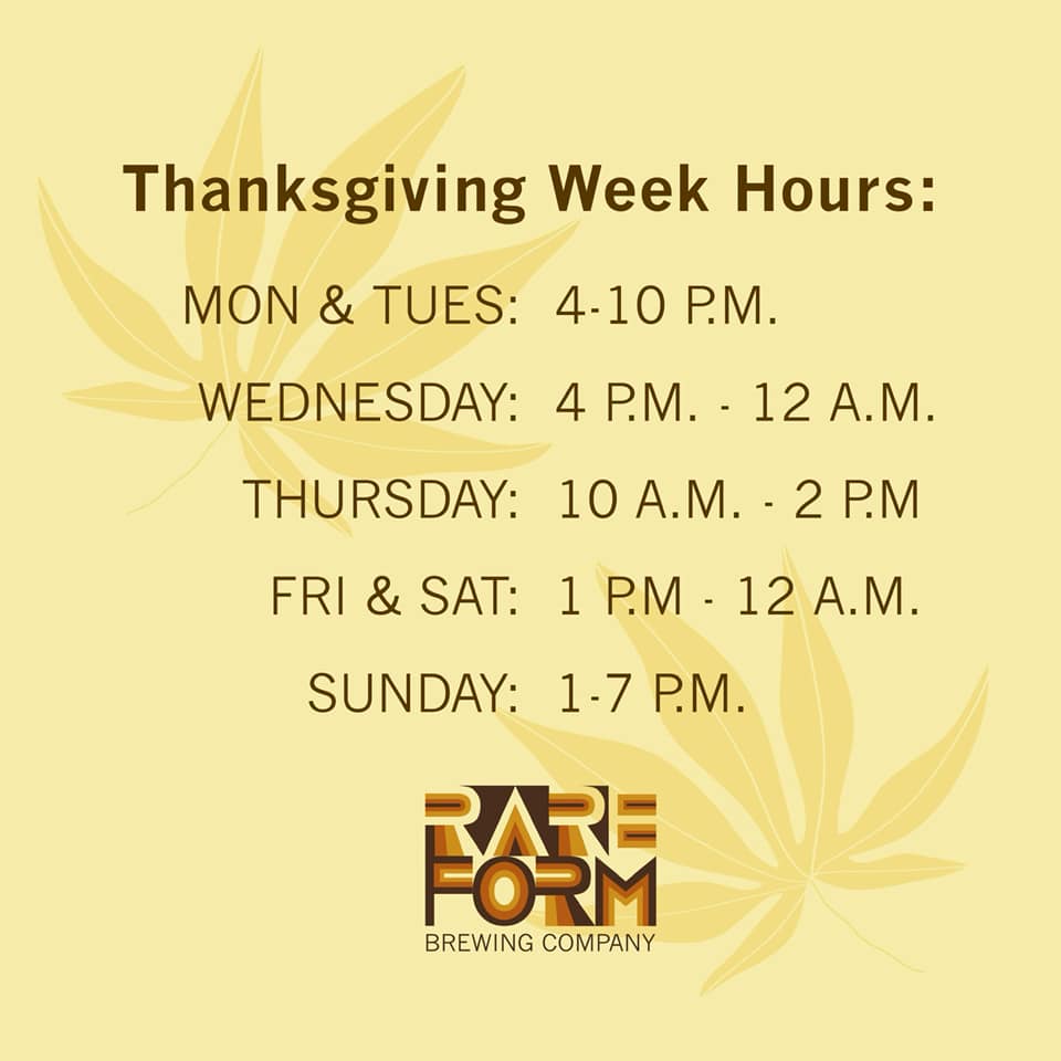 Thanksgiving week hours??
…