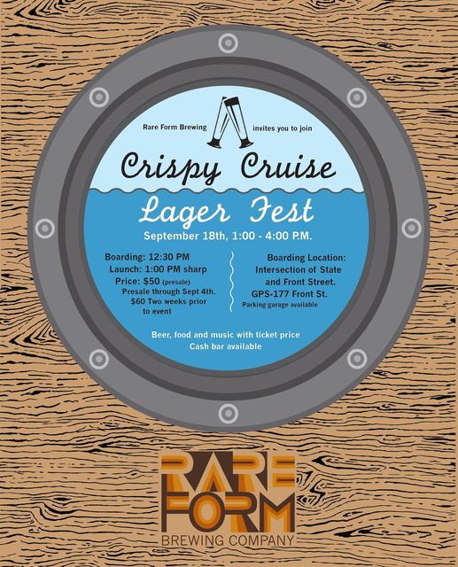 Ticket are still available for the inaugural CRISPY CRUISE beer/lager festival.