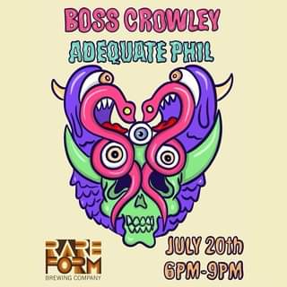 Boss Crowley w/ Adequate Phil LIVE tonight on the patio. Come cool down after a