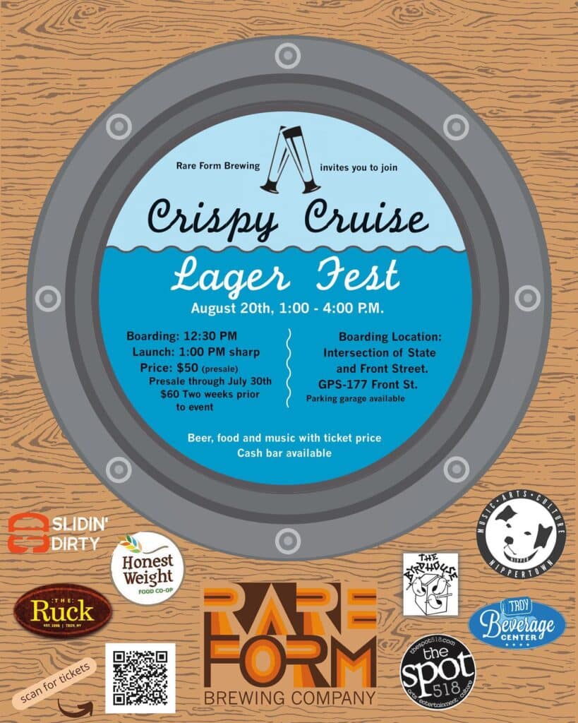 Join us August 20th down the Hudson for the annual Crispy Cruise Lagerfest. Tick